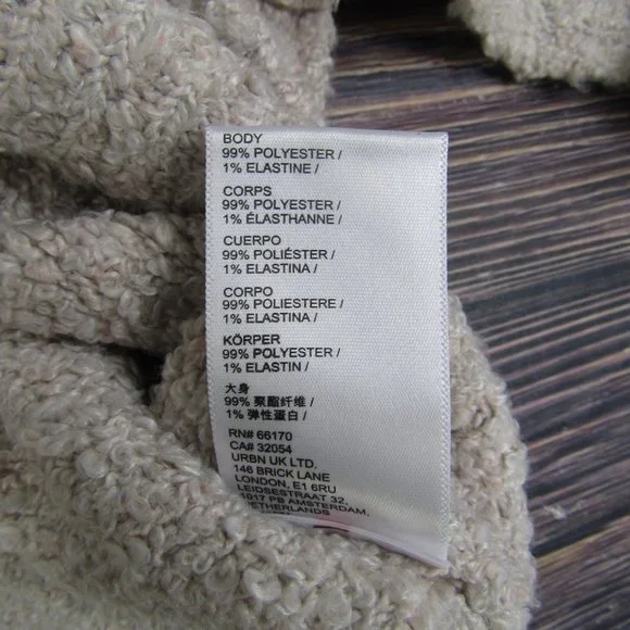 BDG UO Urban Outfitters NWT NEW Large Beige Button Up Collared Sweater - Picture 4 of 8